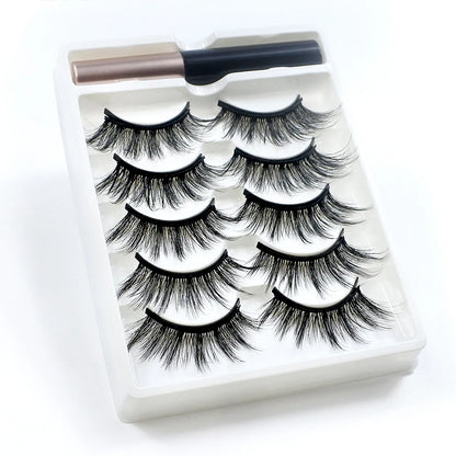 REDSIREN Natural Magnetic Lashes Makeup 1/5Pairs Reusable Magnetic False Eyelashes and Eyeliner Kit
