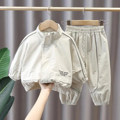 Boys Clothing Suit Spring and Autumn Children's Sportswear Two-piece Set fashion New zipper Jacket+Pants Suit For Boy 2-10Y