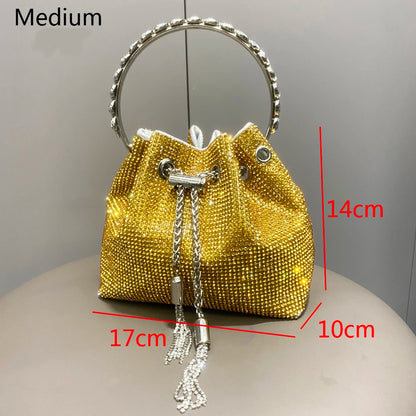 purses and handbags bags for women luxury Designer bucket clutch purse evening banquet bag Crystal rhinestone shoulder bags