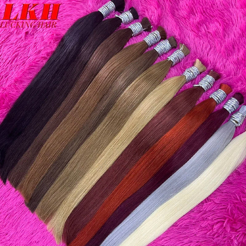 Cabello Humano Original Natural Suitable Dying All Colors Raw Vietnamese Virgin 100% Human Hair Bulk Bundles Extensions