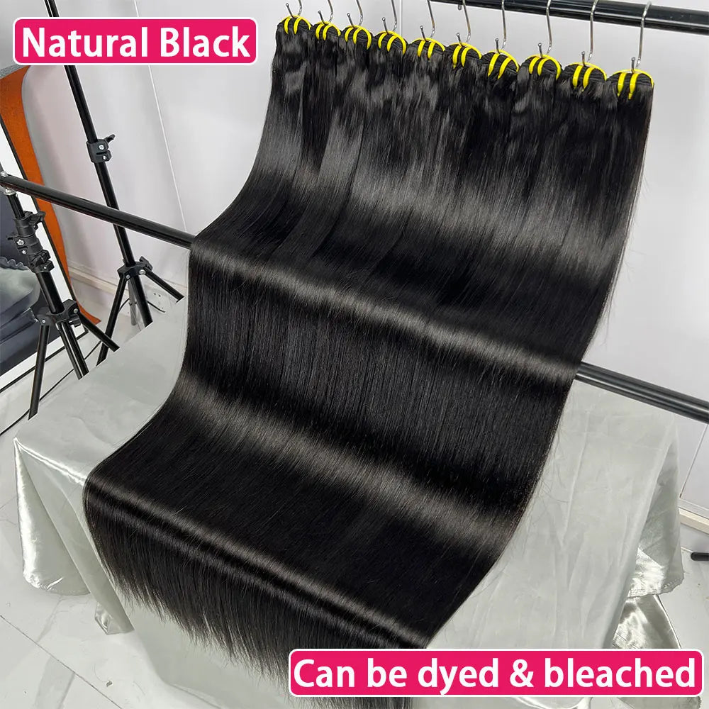 10-36 Inch Bone Straight Human Hair Weave Bundles Natural Color 100% Raw Human Hair Extension Tissage 1 3 4 Bundles Weft