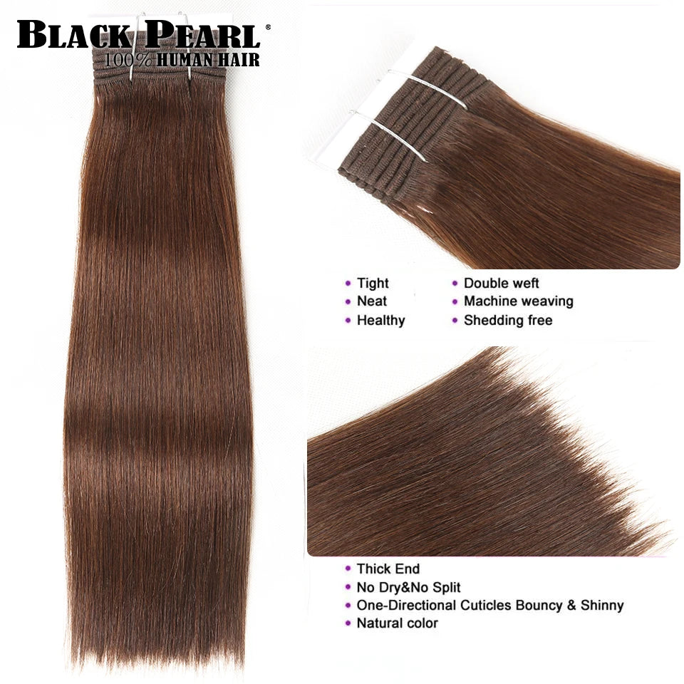 Cheap Chocolate Brown Bone Straight Human Hair Bundles "8-22" Remy 100% Virgin Human Hair #4 Brazilian Hair Weave 1 3 Bundles
