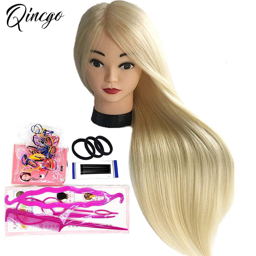 85% Real Human Hair Mannequin Heads For Curling Straighten Training Professional Solon Hairdresser Dummy Doll Heads For Hairstyl