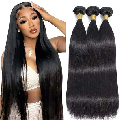 Bone straight Human Hair Bundles #1B Colored Bundles Human Hair 1/3/4 Bundle Deals Tissage Human Hair Extentions Remy Raw Hair