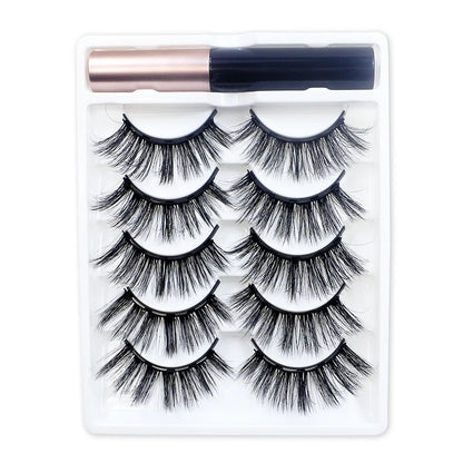 REDSIREN Natural Magnetic Lashes Makeup 1/5Pairs Reusable Magnetic False Eyelashes and Eyeliner Kit