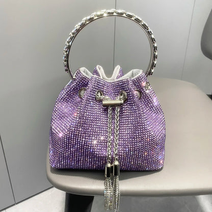 purses and handbags bags for women luxury Designer bucket clutch purse evening banquet bag Crystal rhinestone shoulder bags