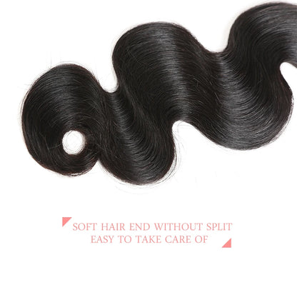 Ali Queen Hair Peruvian Body Wave Raw Virgin Human Hair Bundles 8"-28" Natural Color 3/4pcs Double Drawn Human Hair Extensions