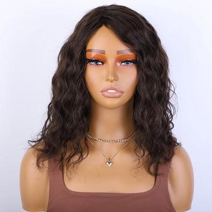 Short Body Wave Wigs 180 Density Ready To Wear Brown Water Wave Bob Brazilian Human Hair Wigs For Women Full Machine Made Wigs