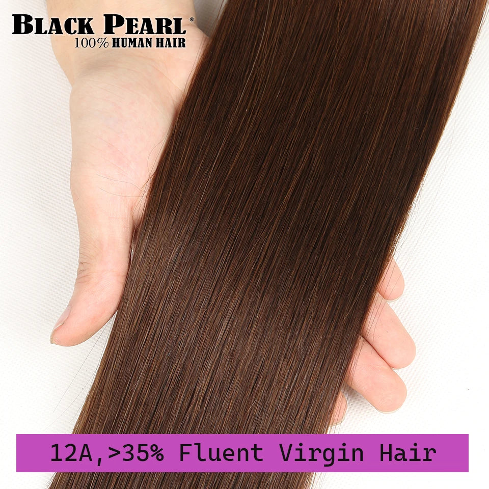 Cheap Chocolate Brown Bone Straight Human Hair Bundles "8-22" Remy 100% Virgin Human Hair #4 Brazilian Hair Weave 1 3 Bundles