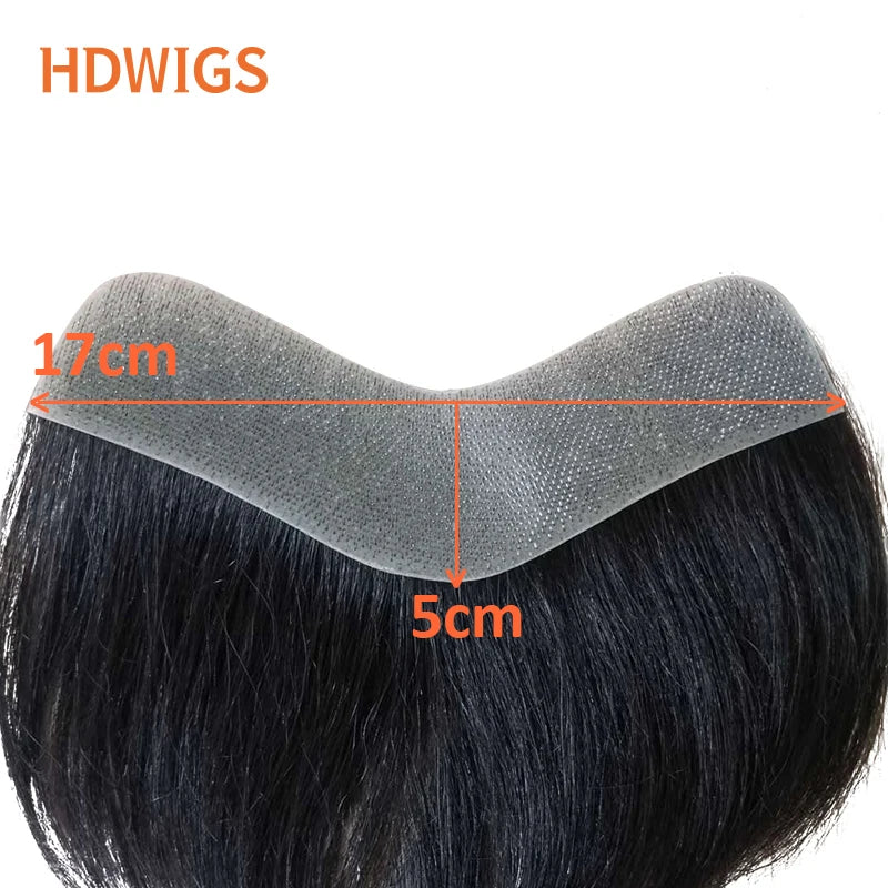Vstyle Front Men's Capillary Prothesis Indian Human Hair Wig for Man Vloop Thin Skin Full PU Invisible Toupee Hairpiece Natural