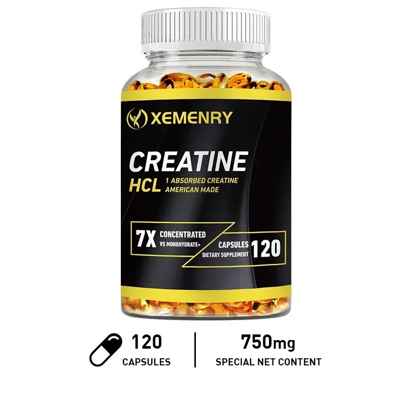 Creatine HCl Capsules - Pre-workout Creatine To Help Build Muscle, Cognitive Function, Muscle Strength and Energy Production