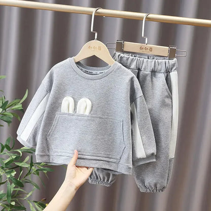 Children's Clothing Sets Bowknot Baby Girl Clothes Kids Boutique Clothes Pocket Hoodie + Pants Outfit Set for 1 To 6 Years