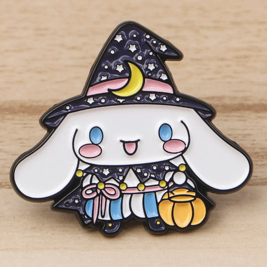 Anime Big White Dog Enamel Pin Badges on Backpack Brooch Pines Men Lapel Pins Cosplay Accessories Halloween Decoration Toys Gift
