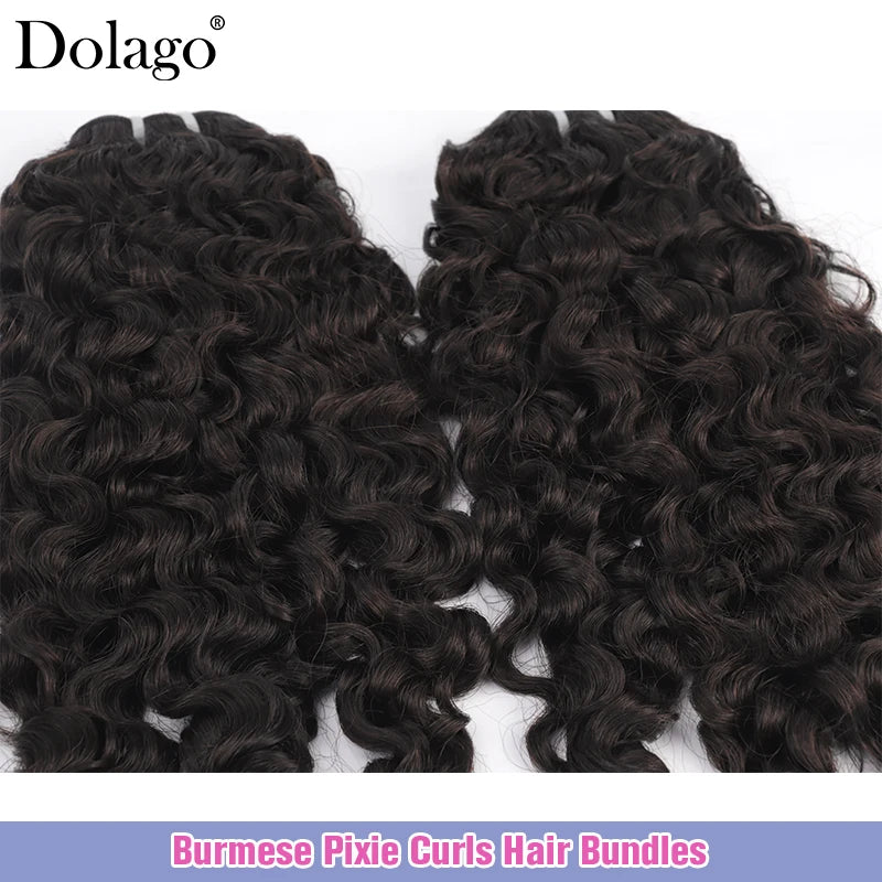Burmese Pixie Curls Human Hair Bundles Deals Curly Virgin Human Hair Weft Spiral Vietnamese Raw Human Hair Extensions Weave