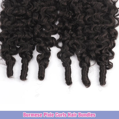 Burmese Pixie Curls Human Hair Bundles Deals Curly Virgin Human Hair Weft Spiral Vietnamese Raw Human Hair Extensions Weave