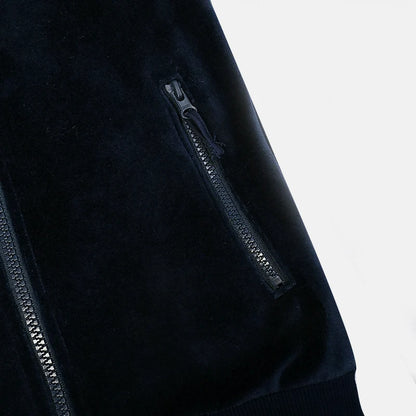 Childhood clothing boy/girl school vest navy velour lining hooded outside vest front zippers and embroided heart kids tops