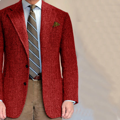 Blazers Men's Single Jacket Men Suits High Quality Fashionable Social Men's Items Male Suit Standard Collar Single-Breasted
