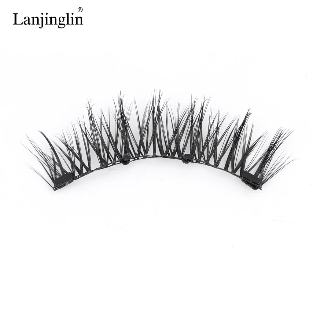 1 Pair Reusable Magnetic Lashes No Glue Needed 3D Magnetic with Clip Tweezers False Eyelash Magnetic Lash Kit Make up Eyelashes