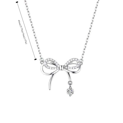 Bowknot Necklaces Jewelry Accessories Silver Bow Clavicle Chain Rhinestone Choker