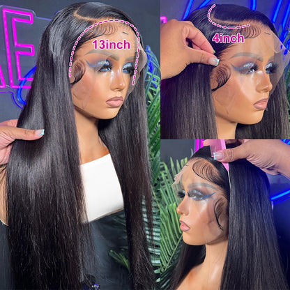 Bone Straight 13x4 13x6 360 Hd Lace Front Wigs For Women 30 40 Inch Human Hair  Lace Frontal Wig Brazilian Pre Plucked Lace Wig