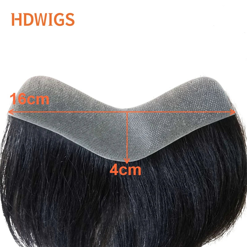 Vstyle Front Men's Capillary Prothesis Indian Human Hair Wig for Man Vloop Thin Skin Full PU Invisible Toupee Hairpiece Natural