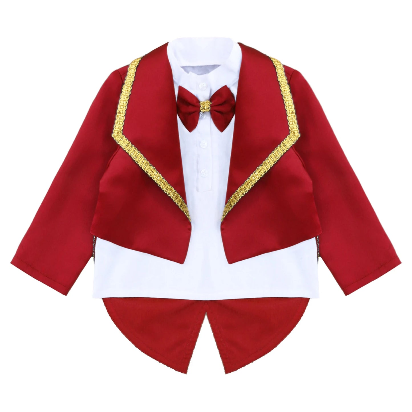 Toddler Baby Boys Formal Gentlemen Suit Long Sleeve Bowknot Tuxedo Tops with Pants Kids Wedding Party Banquet Christening Outfit