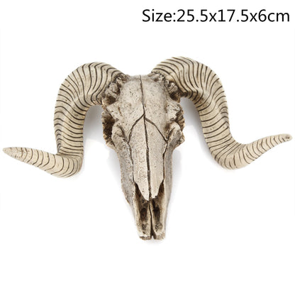 Simulation Animal Bull Cow 3D Skull Head Resin Wall Hanging Room Wall Home Decoration Skeleton Halloween Props for Home Decor