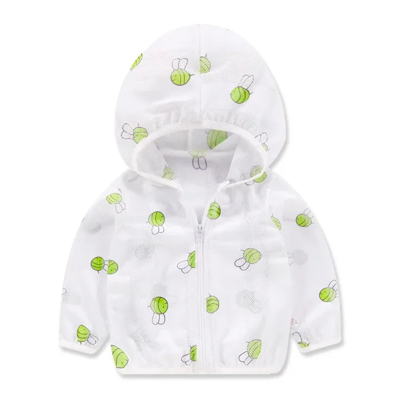 Children's Sunscreen Clothing Jacket Summer New Boys Little Girls Thin Coat Kids Outdoor Breathable Clothes KF1016