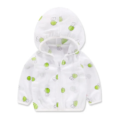 Children's Sunscreen Clothing Jacket Summer New Boys Little Girls Thin Coat Kids Outdoor Breathable Clothes KF1016