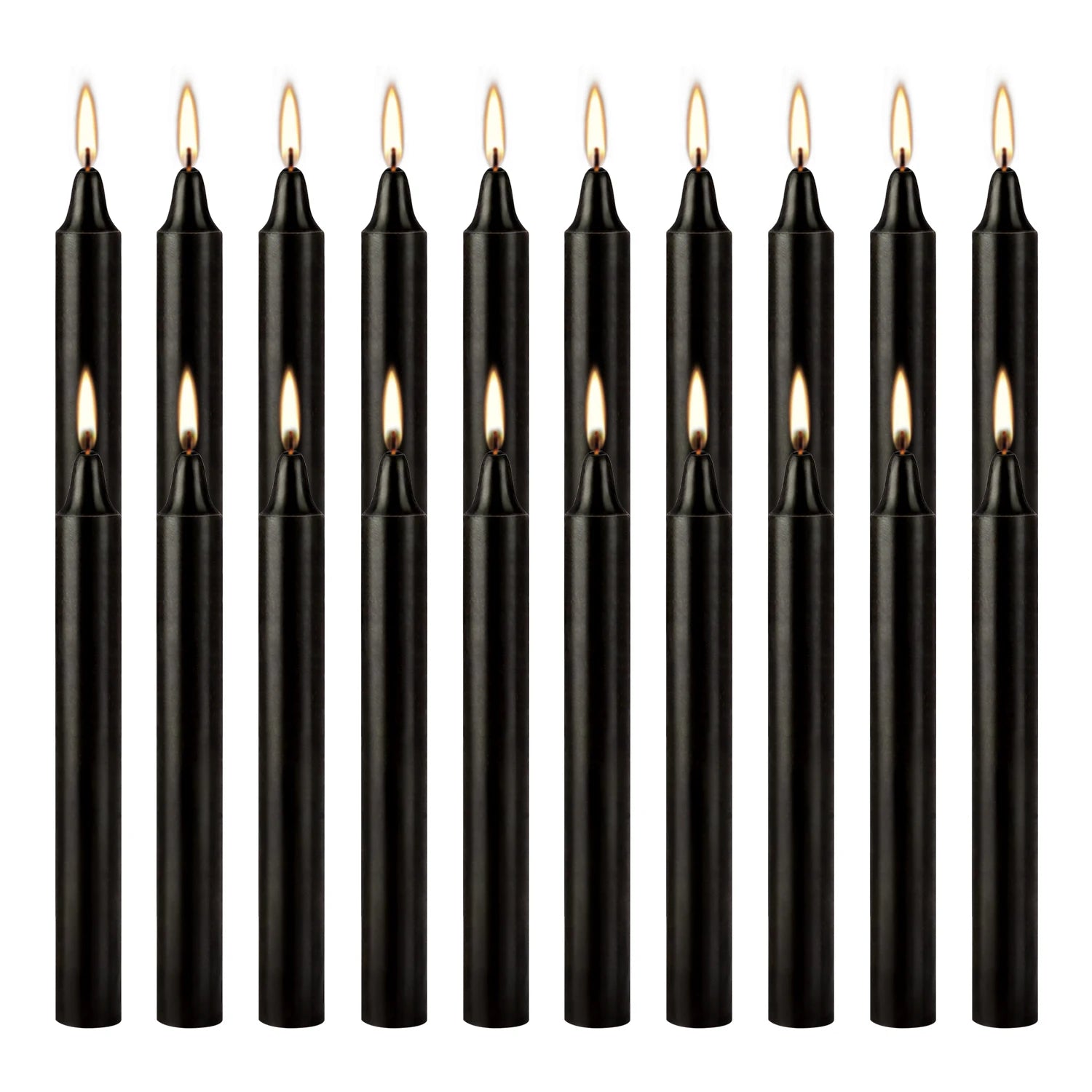 20 Black 4Inch Pole Waxs, Drip-Free, Smoke-Free, Fragrance-Free, Home Dinner Candles, Hand-Pulled, High-Quality, Suitable for Church, Family, Wedding, Party, Seasonal Celebrations, Emergency Situations and Home Decorations, I