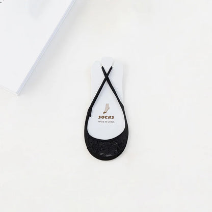 Transparent Lace Boat Socks Women's Summer Socks Ultra Thin Invisible Half Forefoot High Heels Invisible Socks Suspenders Design
