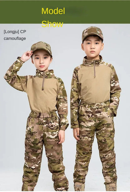 Boys  Tactical  Uniform Hunting Clothing Sets Children Airsoft Camouflage Suits Hiking Training Outdoor Parent-child