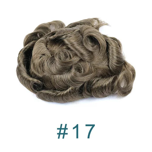 100% Human Hair 80Density Natural Hairline 0.02mm Full Skin Base Men Toupee #1B80 #60R Capillary Prosthesis System Man Hairpiece