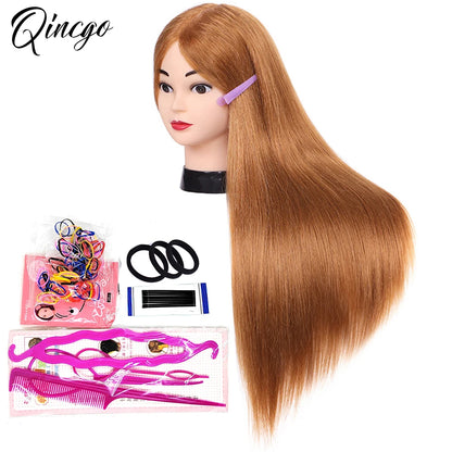 85% Real Human Hair Mannequin Heads For Curling Straighten Training Professional Solon Hairdresser Dummy Doll Heads For Hairstyl