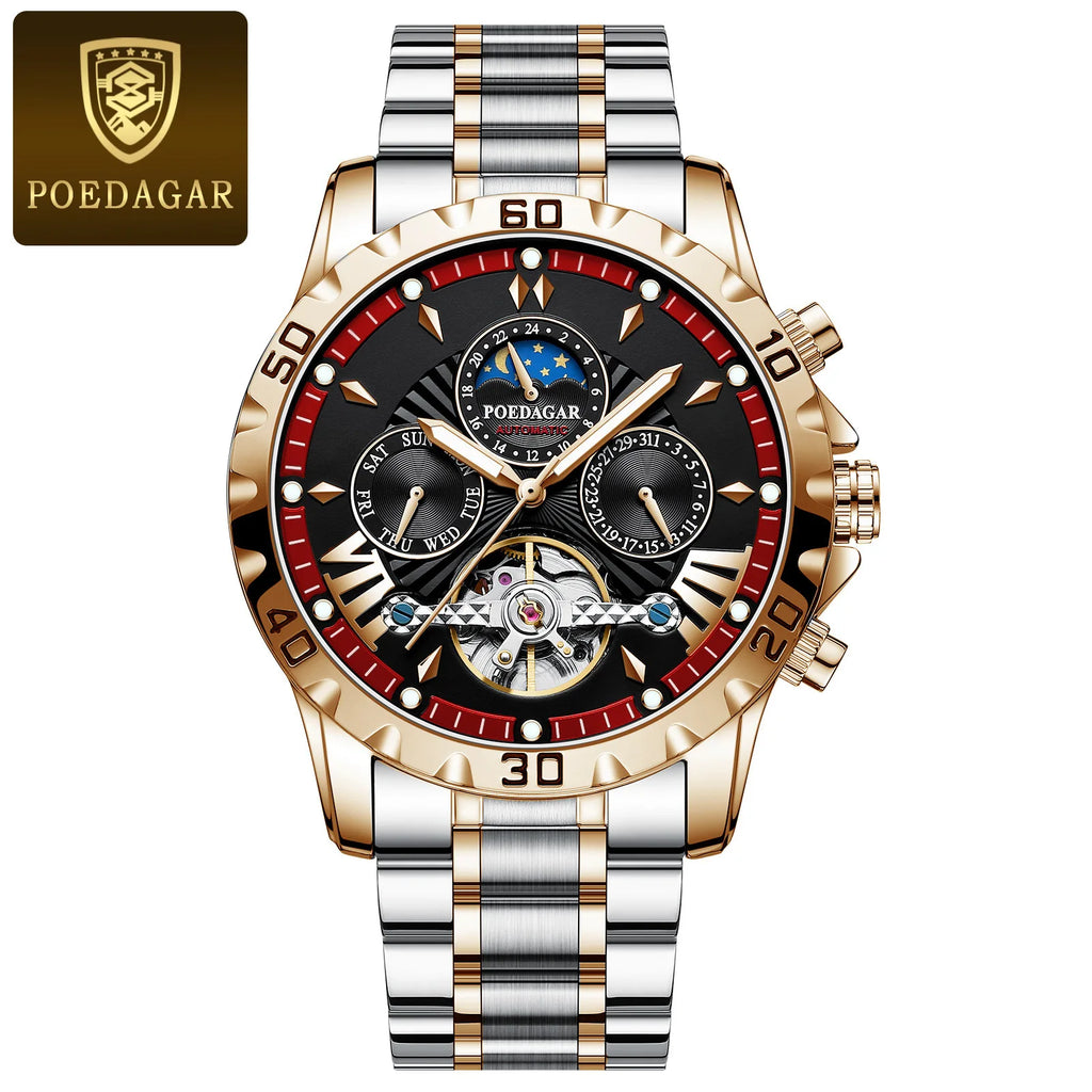 //High-end, atmospheric, and popular Swiss brand new fully automatic men's mechanical watch, waterproof, luminous wristwatch.