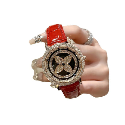 2025 Quality watches for women, four leaf timing, vintage flowers, light luxury, versatile fashion, exquisite temperament