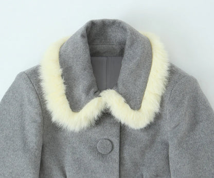 Women Suit 2025 Autumn Winter New Fashion Button Fur Decoration Jacket+Shorts Two-Piece Set Women Elegant Hight Street Suit