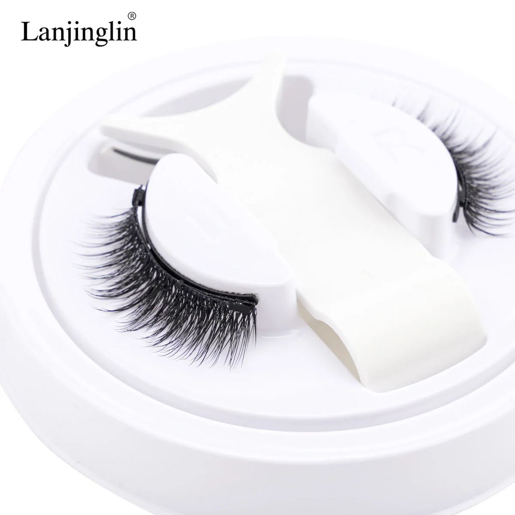 1 Pair Reusable Magnetic Lashes No Glue Needed 3D Magnetic with Clip Tweezers False Eyelash Magnetic Lash Kit Make up Eyelashes