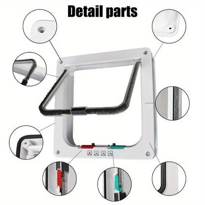 Pet Cat Door Hole Dog Door Hole Can Control Free Entry And Exit Pet Home Practical Two-way Door Safety Flap Door Pet Supplies