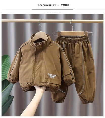 Boys Clothing Suit Spring and Autumn Children's Sportswear Two-piece Set fashion New zipper Jacket+Pants Suit For Boy 2-10Y