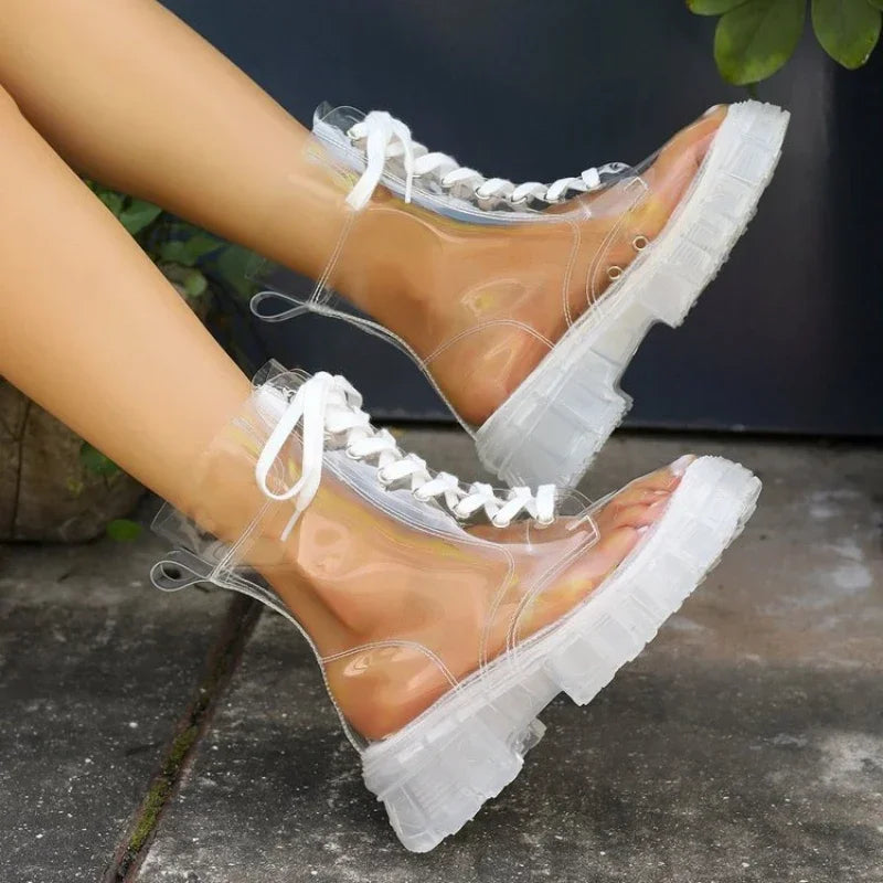 2025 New Sexy Transparent Comfortable Casual Fashion Women's Shoes Increased Wear-Resistant Winter Boots Chaussure Femme