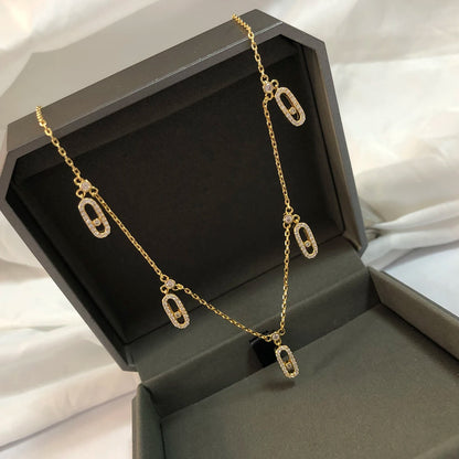 Classic Romantic Jewelry 925 Pure Silver Women's Necklaces With Five Pendants.Popular Holiday Gift, Banquet  Jewelry Accessories