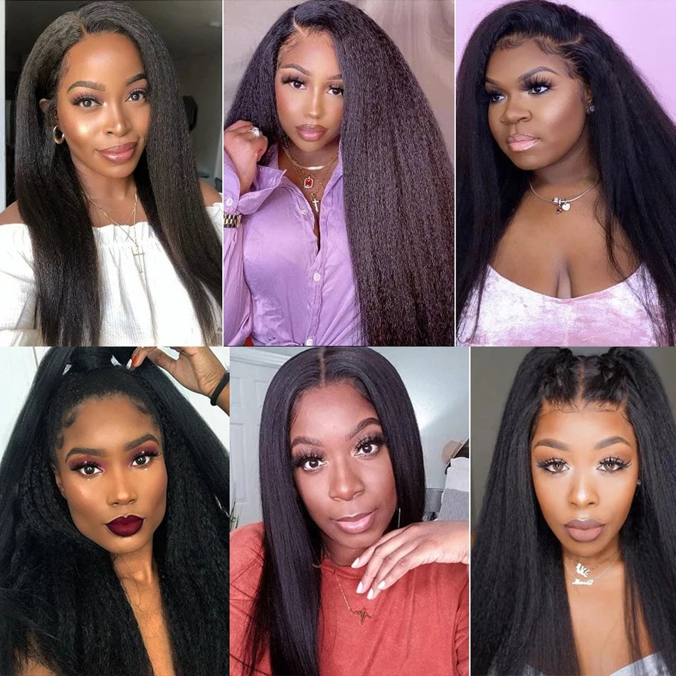 1 3 4 Bundles Kinky Straight Peruvian Hair Weave Bundles Raw Human Hair Bundle Virgin Remy Extensions For Women Coarse Yaki Weft