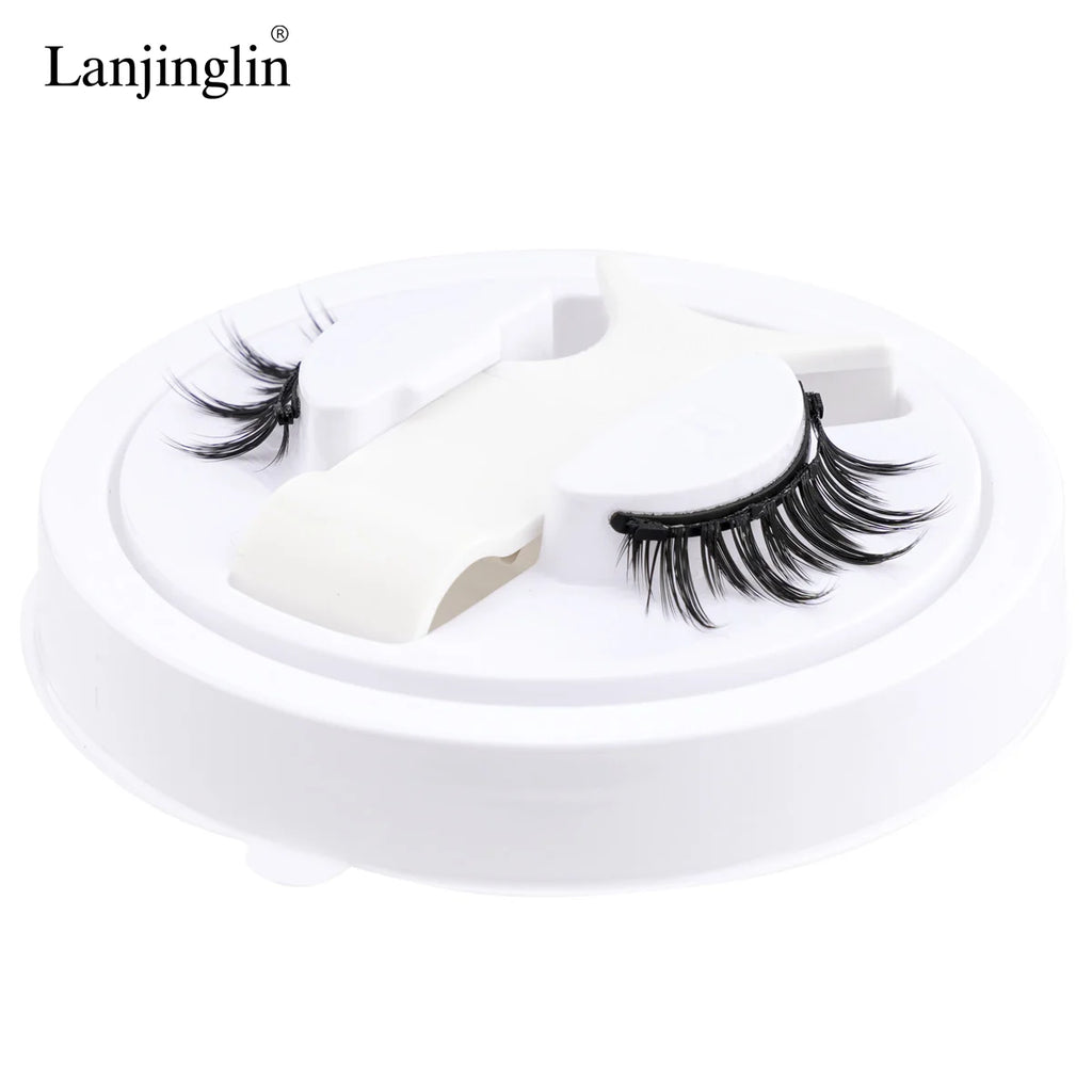 1 Pair Reusable Magnetic Lashes No Glue Needed 3D Magnetic with Clip Tweezers False Eyelash Magnetic Lash Kit Make up Eyelashes