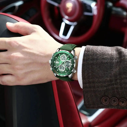 POEDAGAR LED Luxury Men Watch Luminous Week Date Dual Time Display Digital Man Clock Alarm Electronic Men's Quartz Watches Reloj