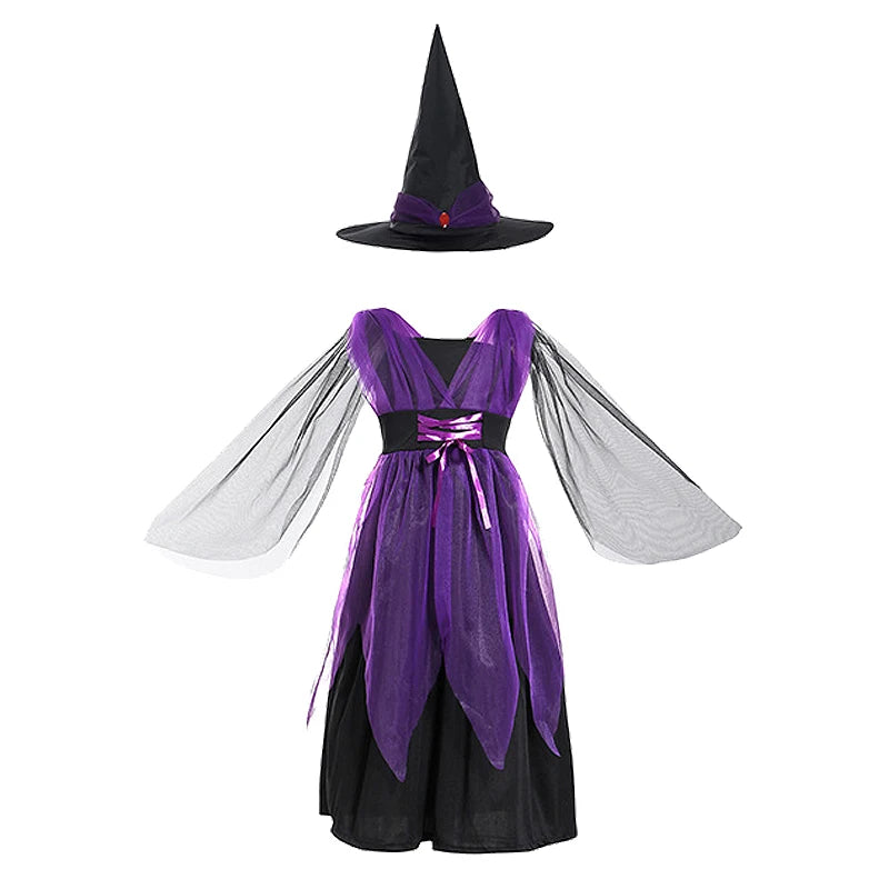 2-15Y Girl Vampire Halloween Dress for Kid Ghost Bride Gothic Cosplay Vampire Costume Kids Carnival Party Clothes Party Gifts