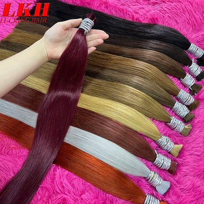 Cabello Humano Original Natural Suitable Dying All Colors Raw Vietnamese Virgin 100% Human Hair Bulk Bundles Extensions