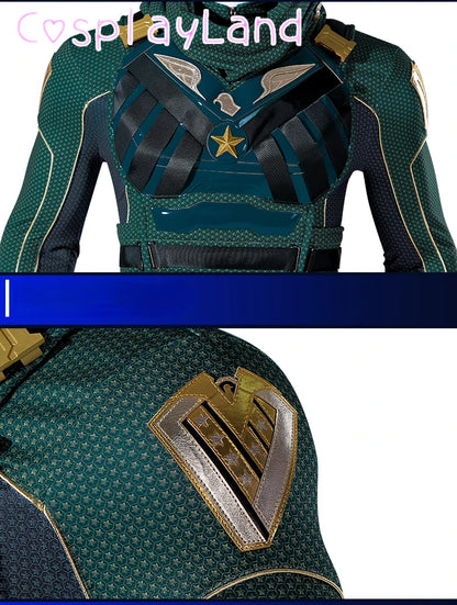 The Boys Soldier Boy Suit Costume American Hero Carnival Halloween Cosplay Green Superhero Ben Battle Outfit Adult  Men Suit
