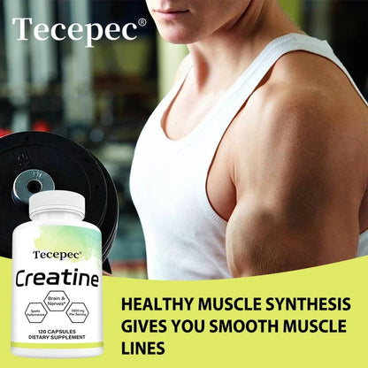 Creatine - Builds Muscle, Improves Athletic Performance, Enhances Physical Endurance and Improves Recovery - 120 Capsules