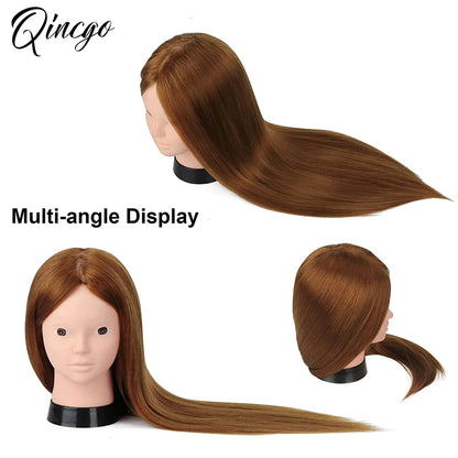 85% Real Human Hair Mannequin Heads For Curling Straighten Training Professional Solon Hairdresser Dummy Doll Heads For Hairstyl